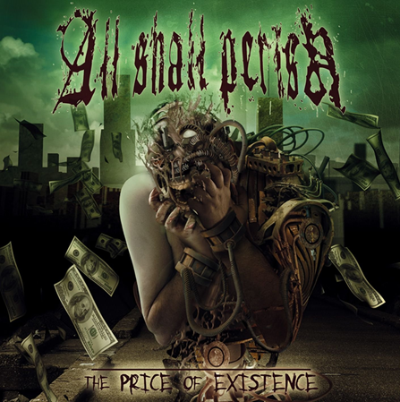 LE CYBORG : Sur cette pochette du groupe ALL SHALL PERISH (album « The Price of Existence ») on sent la dualitè dans la condition du cyborg. Et plus particulièrement le fait que l'humain peut se sentir prisonnier, impuissant et souffrir de toutes ces modifications corporelles (souvenez-vous d'Alex Murphy dans Robocop). Tout a un prix et il faut en subir les consèquences un jour ou l'autre, aussi violentes et brutales soient-elles. 